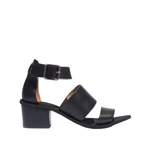 Madewell Warren Sandal Black Leather Block Heel Size 6.5